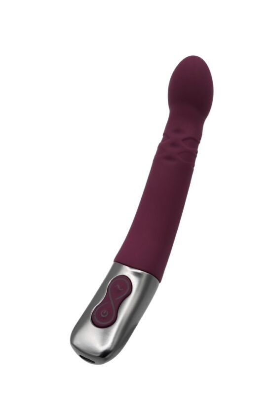 TITANZ 8" SILICONE RECHARGEABLE VIBRATOR IN RUBINE RED - Image 2