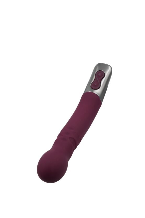 TITANZ 8" SILICONE RECHARGEABLE VIBRATOR IN RUBINE RED - Image 3