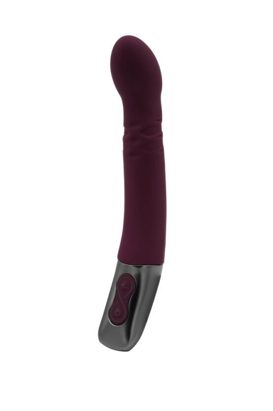 TITANZ 8" SILICONE RECHARGEABLE VIBRATOR IN RUBINE RED - Image 4