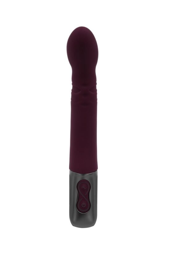 TITANZ 8" SILICONE RECHARGEABLE VIBRATOR IN RUBINE RED - Image 5