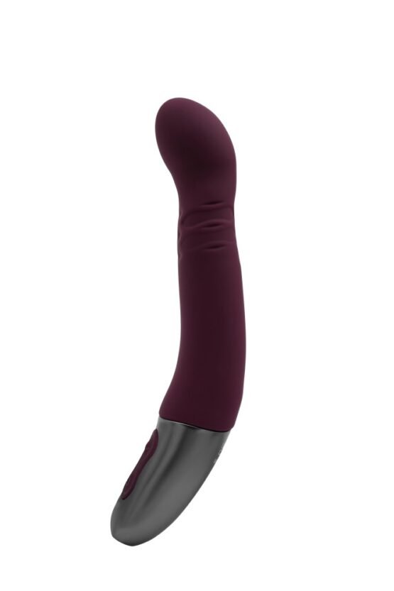 TITANZ 8" SILICONE RECHARGEABLE VIBRATOR IN RUBINE RED - Image 6