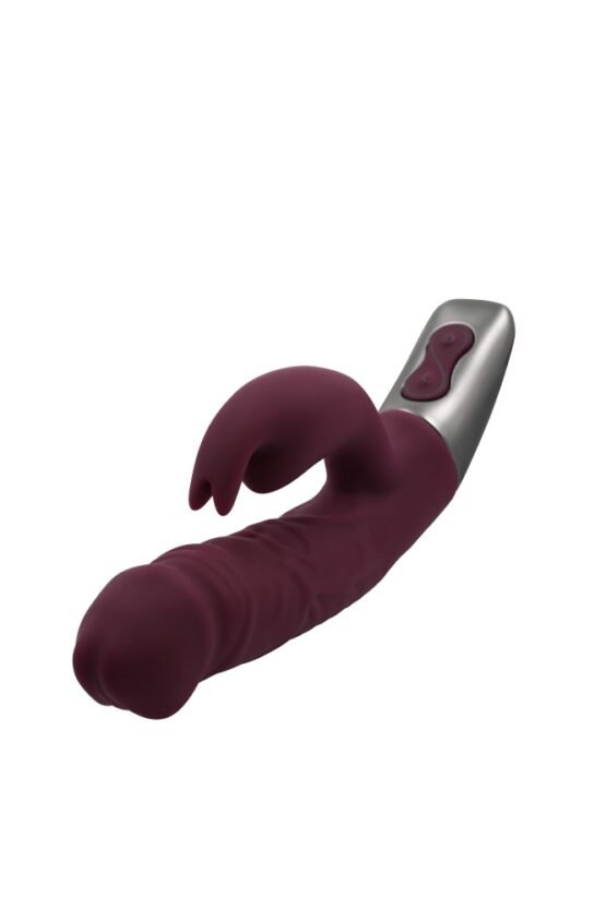 TITANZ 7" SILICONE RECHARGEABLE VIBRATOR IN RUBINE RED - Image 3