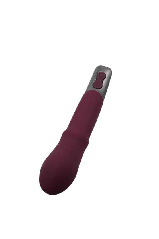 TITANZ 7" SILICONE RECHARGEABLE VIBRATOR IN RUBINE RED - Image 3