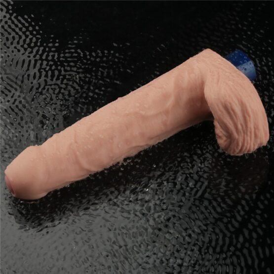 9" REAL SOFTEE Rechargeable Vibrating Dildo(Flesh) - Image 3