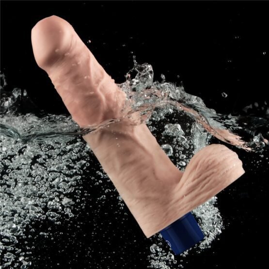 9" REAL SOFTEE Rechargeable Vibrating Dildo(Flesh) - Image 4