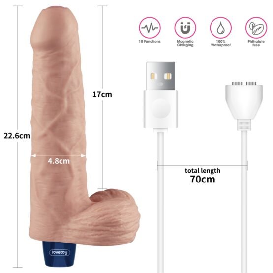 9" REAL SOFTEE Rechargeable Vibrating Dildo(Flesh) - Image 7