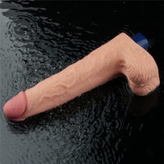 10" REAL SOFTEE Rechargeable Vibrating Dildo(Flesh) - Image 3