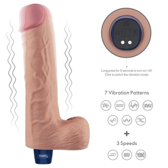 10" REAL SOFTEE Rechargeable Vibrating Dildo(Flesh) - Image 6