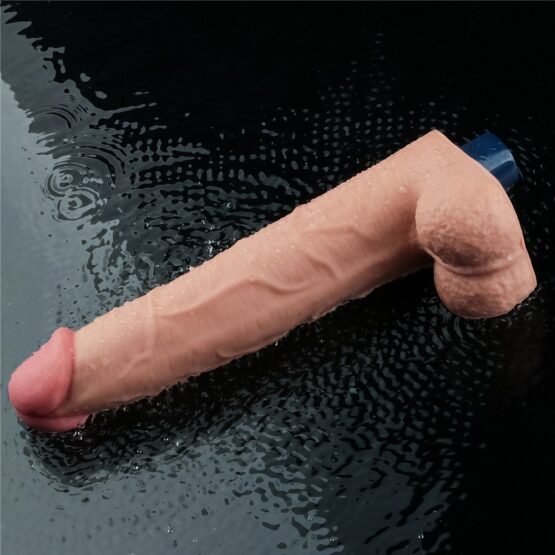 10.5" REAL SOFTEE Rechargeable Vibrating Dildo(Flesh) - Image 3