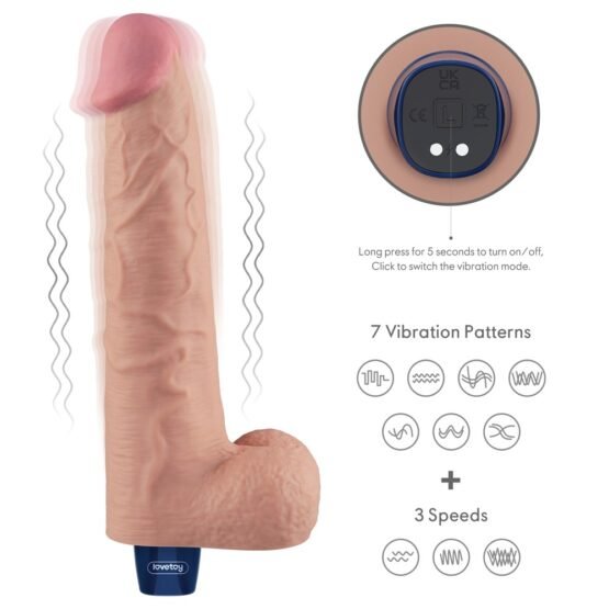 10.5" REAL SOFTEE Rechargeable Vibrating Dildo(Flesh) - Image 6