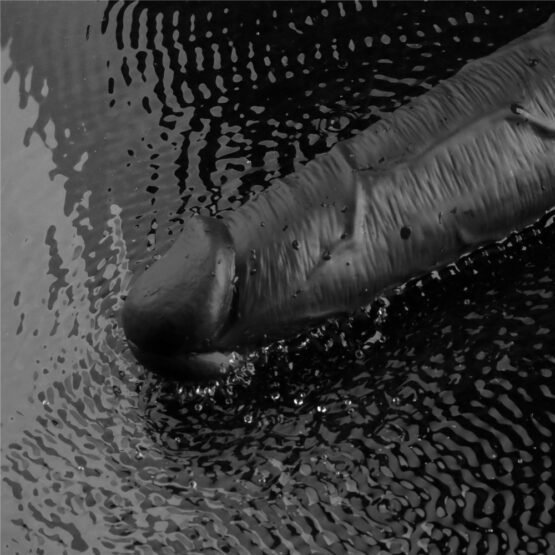 10.5" REAL SOFTEE Rechargeable Vibrating Dildo(Black) - Image 2