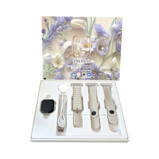 Σετ Smartwatch με 3 λουράκια - Z99 Mini - 064984 - White - Image 3