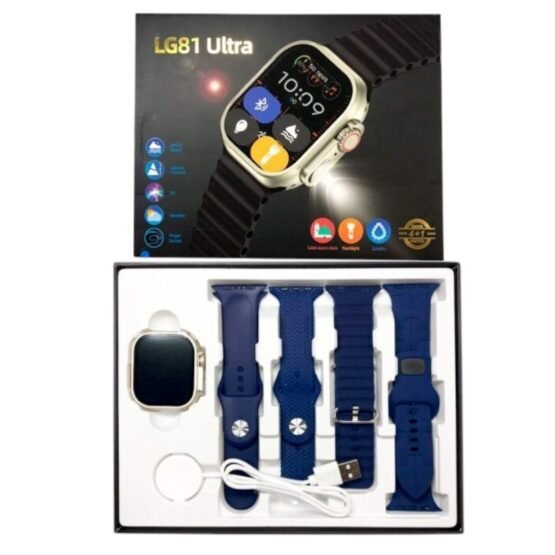 Σετ Smartwatch με 4 λουράκια - LG81 Ultra - 065110 - Blue - Image 2