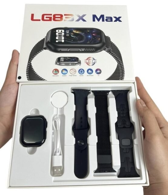 Σετ Smartwatch με 3 λουράκια - LG83X Max - 065196 - Black - Image 2