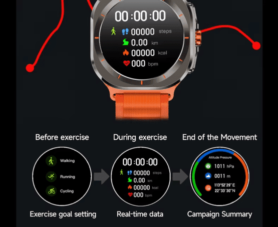 Σετ Smartwatch με 2 λουράκια - Z7 Ultra - 065219 - Blue - Image 2