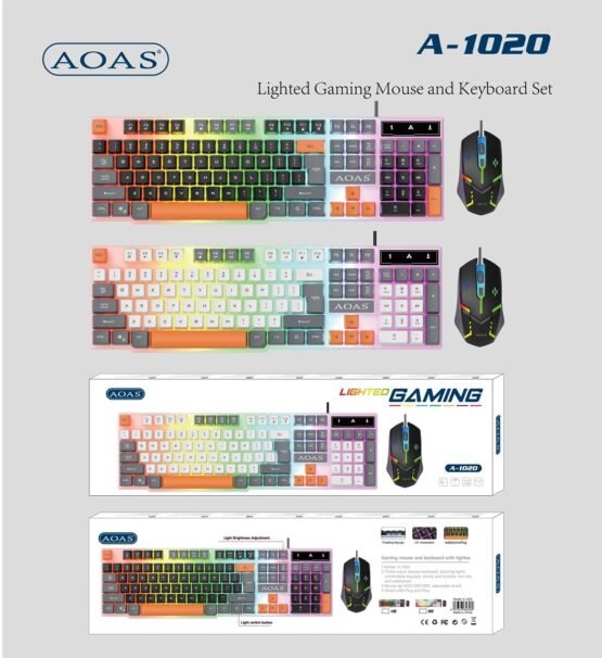 Σετ ενσύρματο πληκτρολόγιο & ποντίκι Gaming - A1020 - 655560 - Black - Image 2