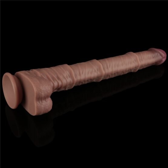 16'' Dual Layered Bendable Silicone Cock XXL(Flesh) - Image 6