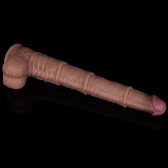 16'' Dual Layered Bendable Silicone Cock XXL(Flesh) - Image 7