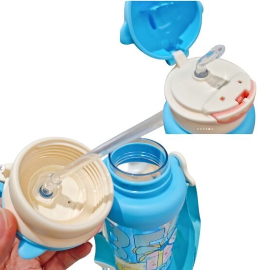 Παιδικό παγούρι πλαστικό με καλαμάκι - 650ml - 722436 - Blue - Image 2