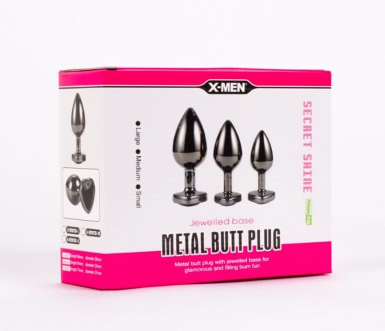 X-MEN Secret Shine Jewelled Base Metal Blug Plug Set Black - Image 2