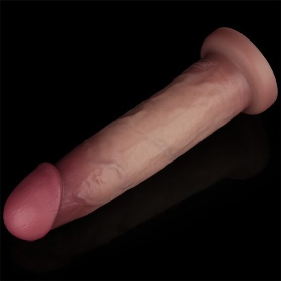 9'' Sliding Skin Pro II Dual Layer Silicone Dong - Image 5