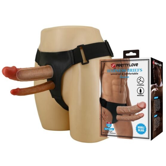 Pretty Love Keaven Harness Briefs with Double Dildos - Image 2