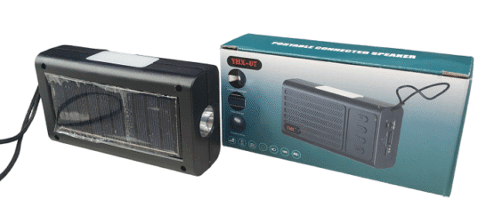 Ασύρματο ηχείο Bluetooth με ηλιακό πάνελ - YHX-07 - 040070 - Black - Image 3