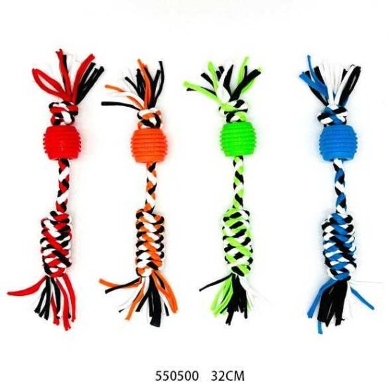 Παιχνίδι σκύλου σχοινί με μπάλα - 32cm - 550500 - 12PCS - Image 2