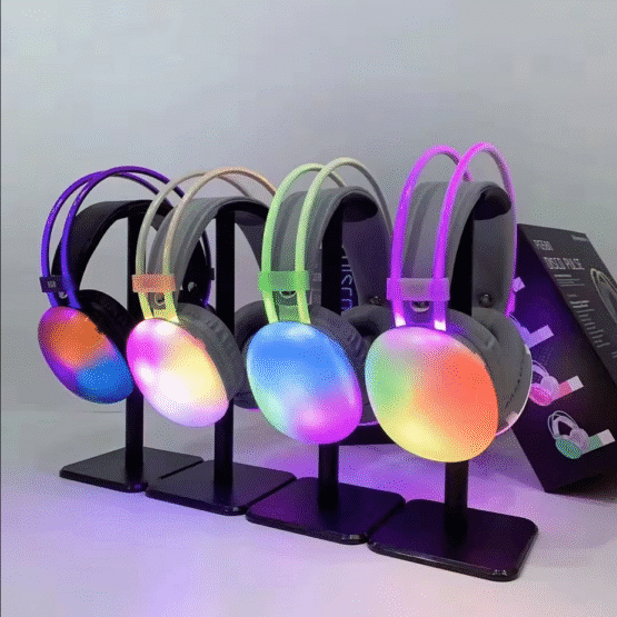 Ασύρματα ακουστικά Bluetooth LED - Headphones - PG580 - RGB - 212058 - Pink - Image 2