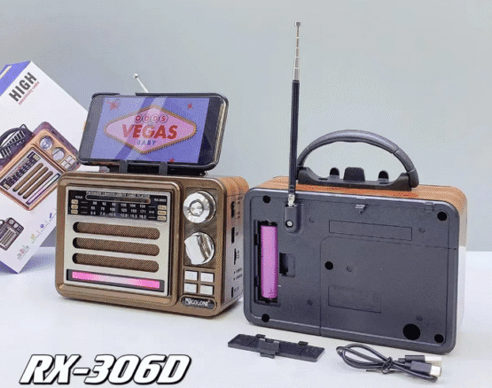 Επαναφορτιζόμενο ραδιόφωνο Retro - RX-306D - 370045 - Brown - Image 2