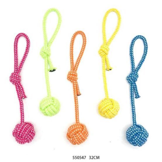 Παιχνίδι σκύλου σχοινί με μπάλα - 32cm - 12pcs - 550547 - Image 2