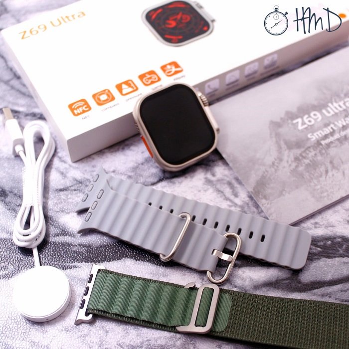 Σετ Smartwatch με 2 λουράκια - Z69 Ultra - 687996 - Green/White - Image 2