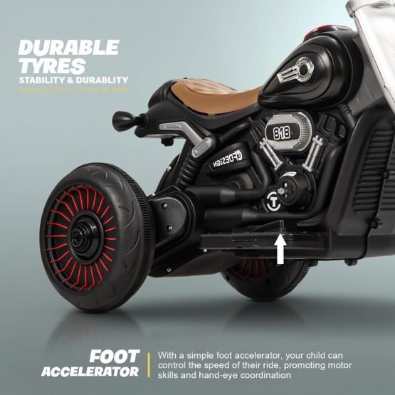 Παιδικό ηλεκτροκίνητο τρίκυκλο scooter - BJQ-818 - 701113 - Black - Image 2