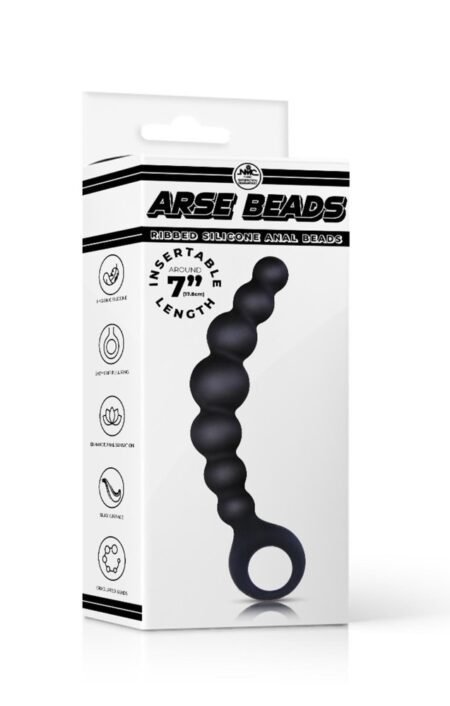 Arse Beads 7" Ribbed Silicone Anal Beads I