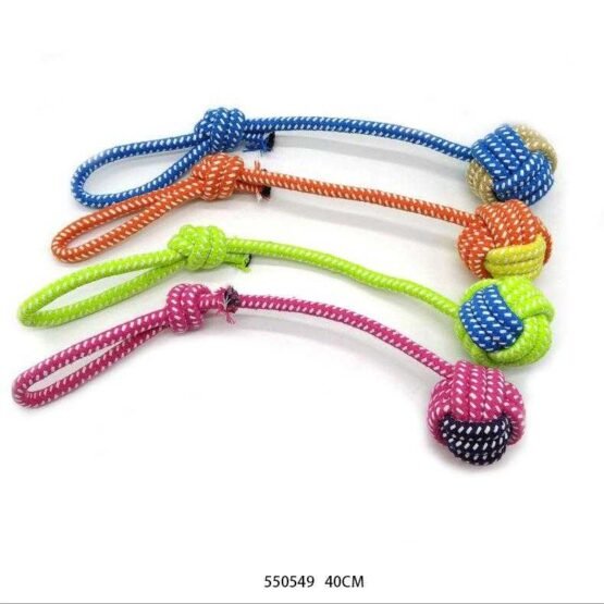 Παιχνίδι σκύλου σχοινί με μπάλα - 40cm - 12pcs - 550549 - Image 2