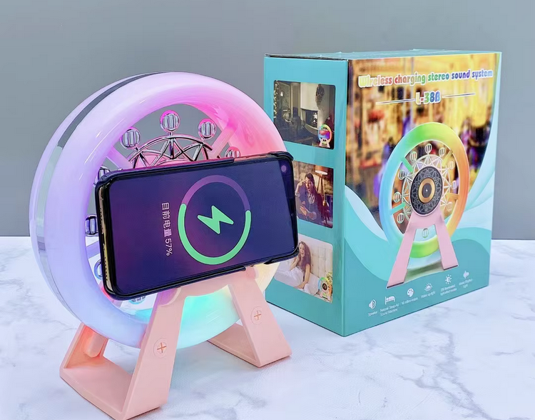 Ασύρματο ηχείο Bluetooth με βάση ασύρματης φόρτισης smartphone - Wheel - L-38B - 811580 - White - Image 2