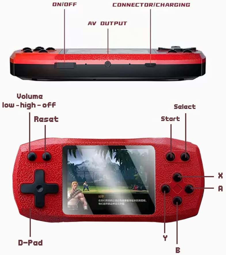 Φορητή κονσόλα παιχνιδιών με χειριστήριο - 620 in 1 - 884416 - Yellow - Image 4