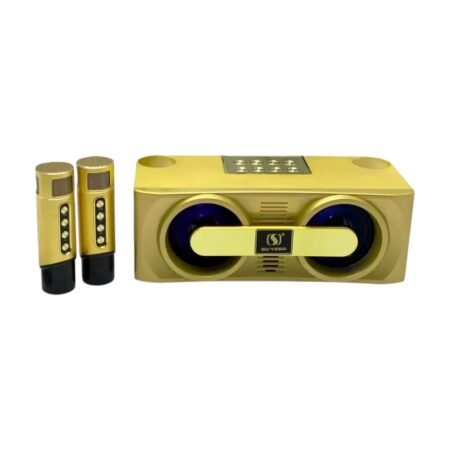 Ασύρματο ηχείο Bluetooth με 2 μικρόφωνα Karaoke - YS-205 - 887226 - Gold