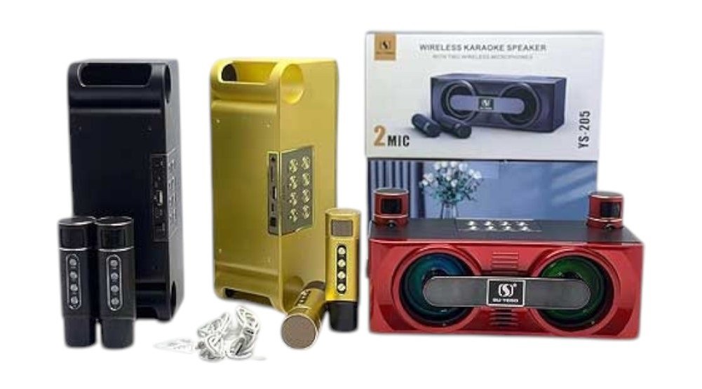 Ασύρματο ηχείο Bluetooth με 2 μικρόφωνα Karaoke - YS-205 - 887226 - Gold - Image 2