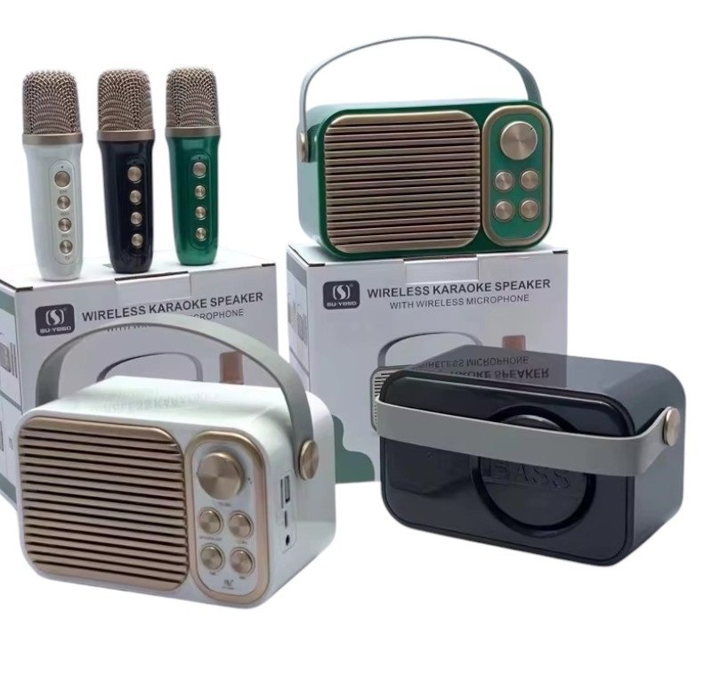 Ασύρματο ηχείο Bluetooth με μικρόφωνο Karaoke - YS-104 - 887295 - Green - Image 2