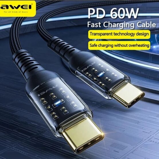 Καλώδιο φόρτισης & data - Type-C σε Type-C - Fast Charge - CL-138T - 60W - AWEI - 887875 - Image 2