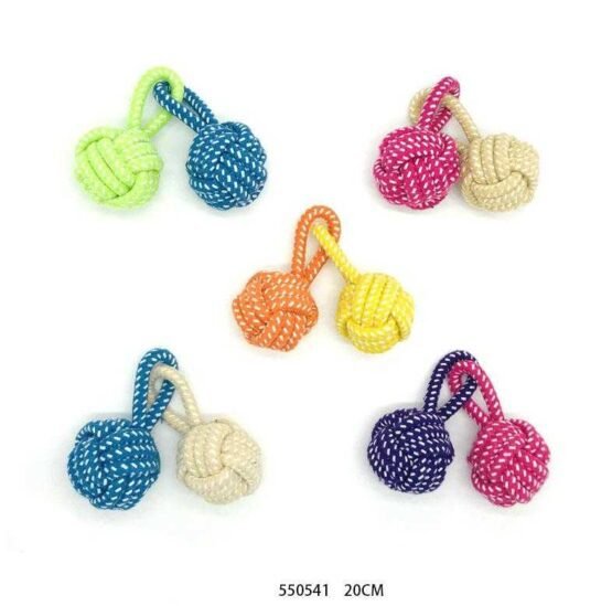 Παιχνίδι σκύλου σχοινί με μπάλες - 20cm - 12pcs - 550541 - Image 2