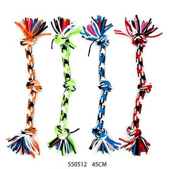 Παιχνίδι σκύλου σχοινί με κόμπους - 45cm - 12pcs - 550512 - Image 2