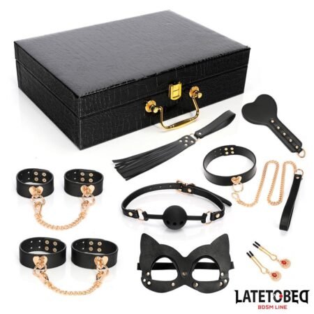 8 Piece Leather Bondage Kit with Storage Case