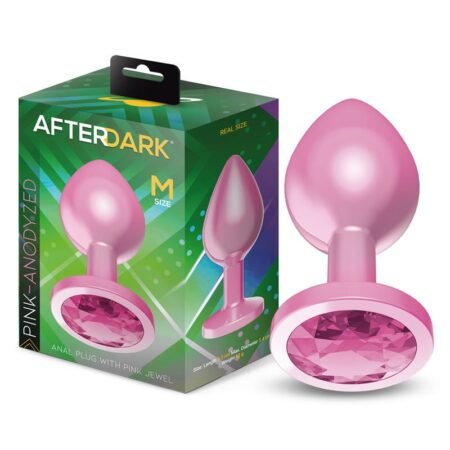 Anodyzed Anal Plug Pink with Jewel Size M