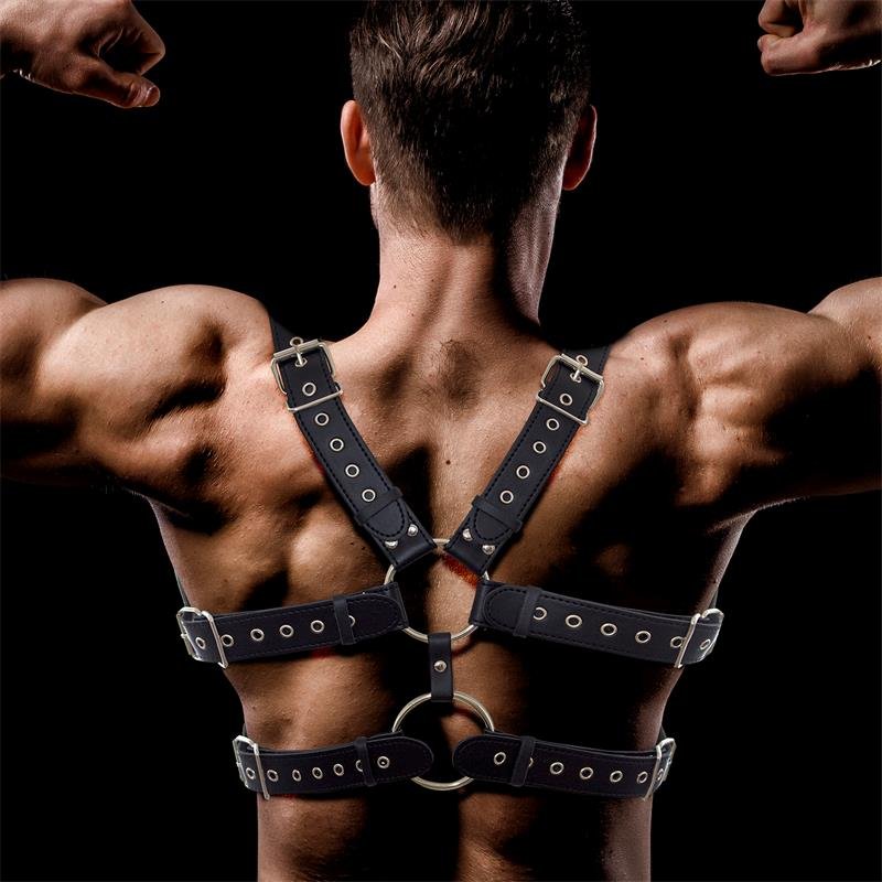 Aurum Male Chest Bondage Harness Vegan Leather - Image 3