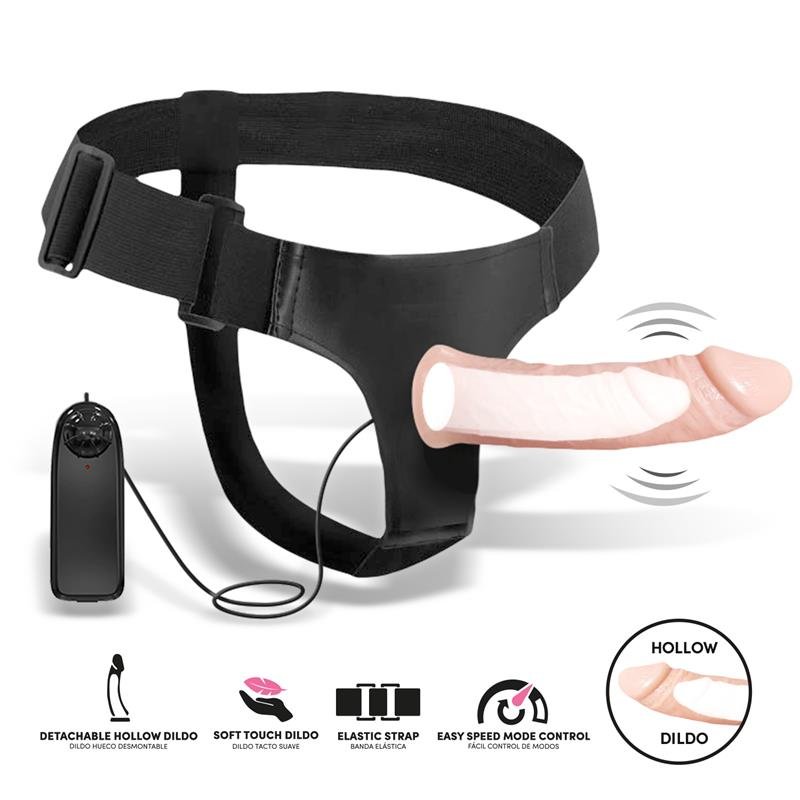 Bemax Detachable Strap-On with Hollow Dildo, Vibration and Remote Control - Image 2