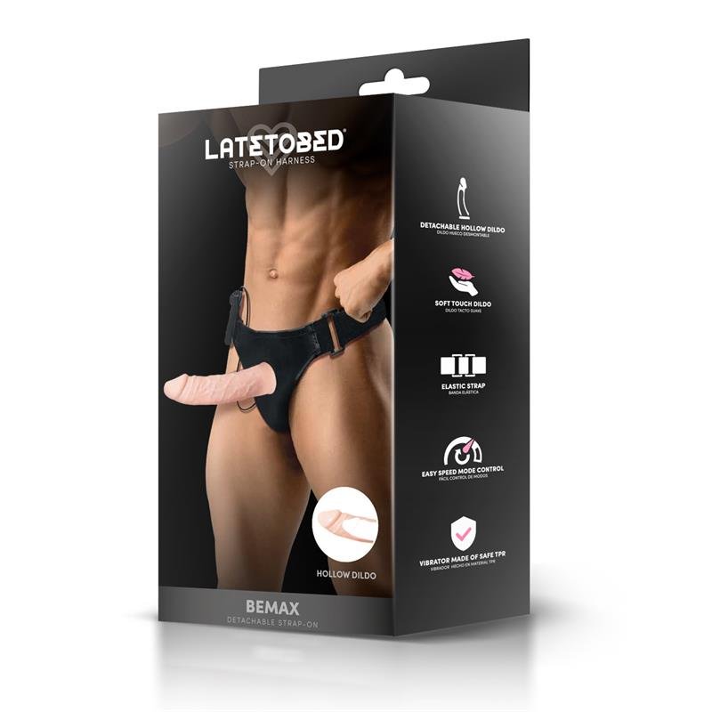 Bemax Detachable Strap-On with Hollow Dildo, Vibration and Remote Control - Image 5