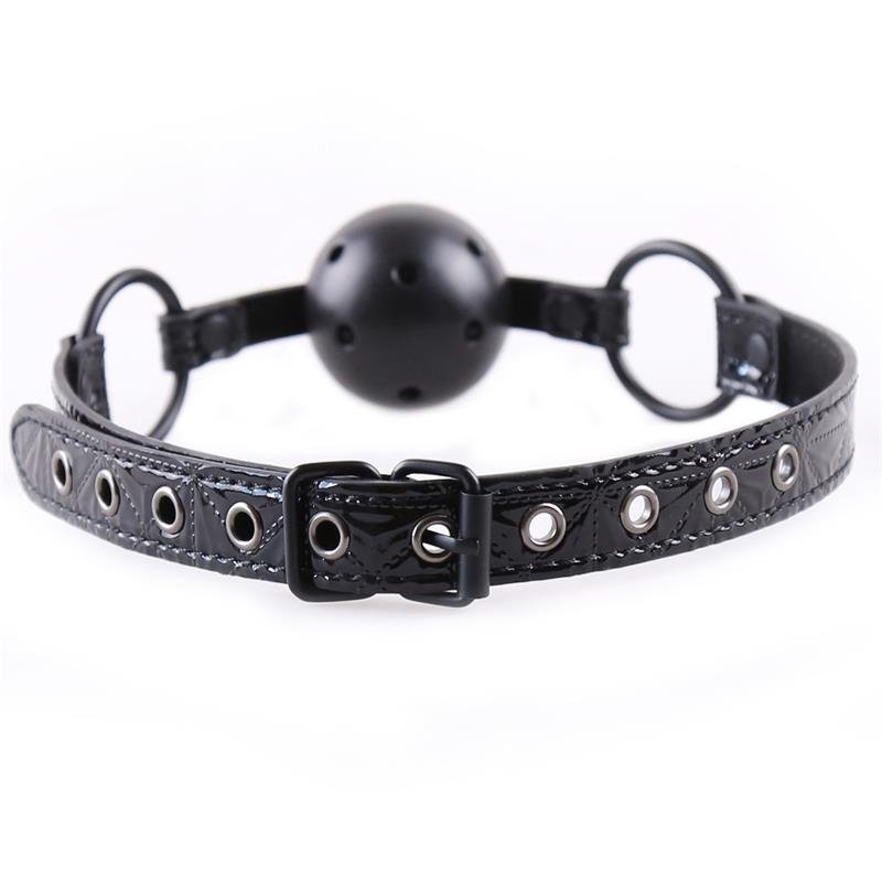Breathable Gag Ball Sapphire Vegan Leather - Image 3
