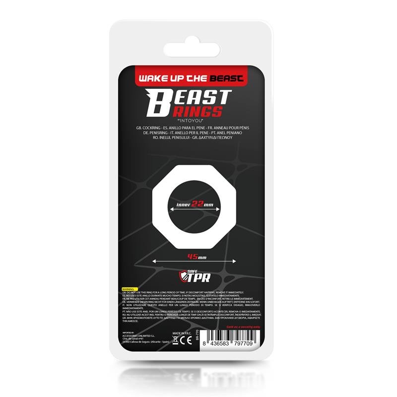 Cock Ring Super Flexible Polygonal 2.2 cm Black - Image 3